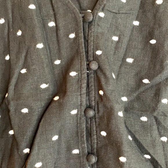 Loft Women’s Black and White Embroidered Dot Shirt - Picture 4 of 11